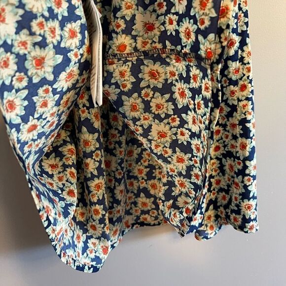 Abercrombie & Fitch Blue Floral Cold Shoulder Off the Shoulder Mini Dress | XS - Picture 7 of 7